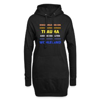 Reichtum Armut Erbe Spruch - Hoodie-Kleid - Schwarz - Vorne