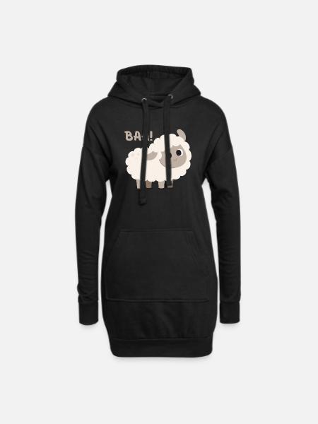 Cute Sheep - Hoodie Dress - black