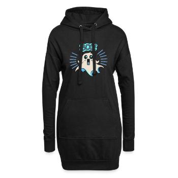 Spooky Cute Kawaii Ghost Design – Boo - Hoodie Dress - black - Front