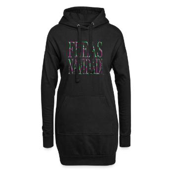barbes amour bubaprints persan chat animaux - Sweat-shirt à capuche long Femme - noir - Devant