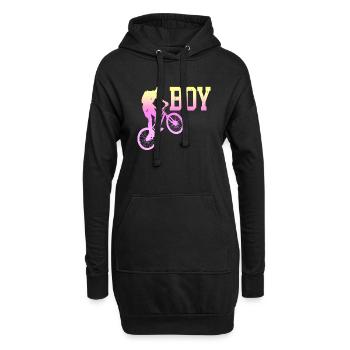 vélo vélo vélo mode de vie sain transport - Sweat-shirt à capuche long Femme - noir - Devant
