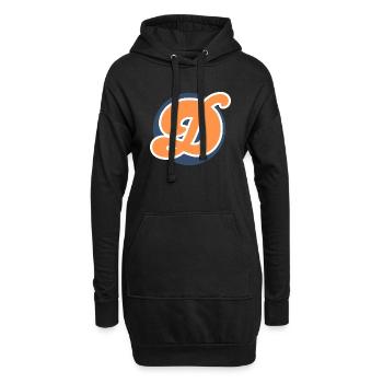 Buchstabe d orange sport - Hoodie-Kleid - Schwarz - Vorne
