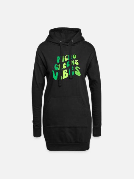 MICROGREENS VIBES | Urban Farmer Micro Gardening - Hoodie-Kleid - Schwarz