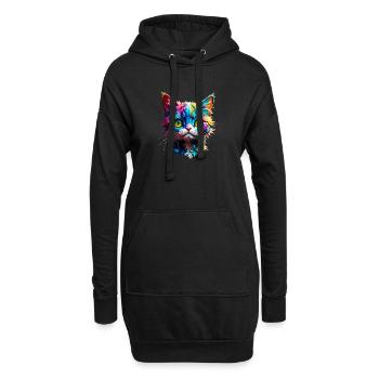 Beware of cats - Hoodie Dress - black - Front