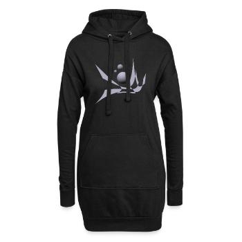 Design mit bicubic waves und Kugeln - Hoodie-Kleid - Schwarz - Vorne
