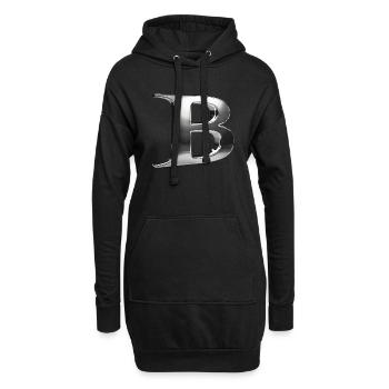 Chrome ,, B" Metallic - Hoodie-Kleid - Schwarz - Vorne