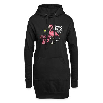 Let's Get Flocked Up Pink Bird Cute - Hoodie-Kleid - Schwarz - Vorne