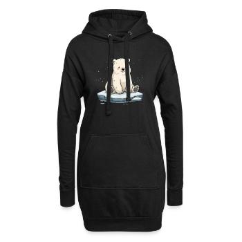 OURS EN PERCHE - Sweat-shirt à capuche long Femme - noir - Devant