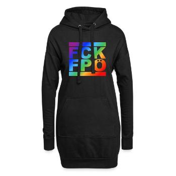 FCK FPÖ - LGBTQ - Zeichen setzen gegen Rechts - Hoodie-Kleid - Schwarz - Vorne