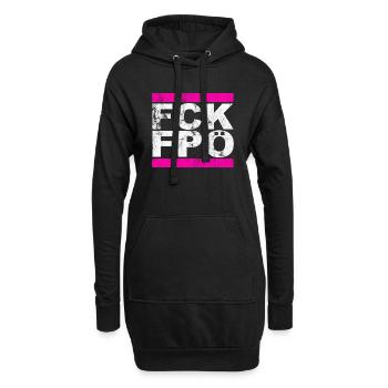 FCK FPÖ - Zeichen setzen gegen Rechts - Hoodie-Kleid - Schwarz - Vorne