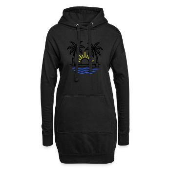 Sommer Palmen Strand - Hoodie-Kleid - Schwarz - Vorne
