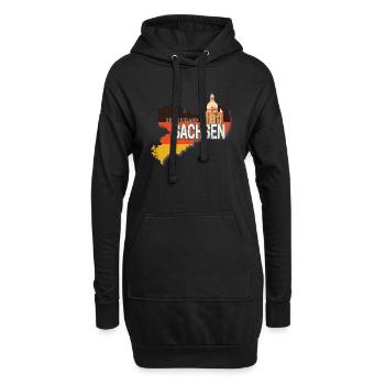 Sachsen Deutschland Retro Bundesland Landkarte - Hoodie-Kleid - Schwarz - Vorne