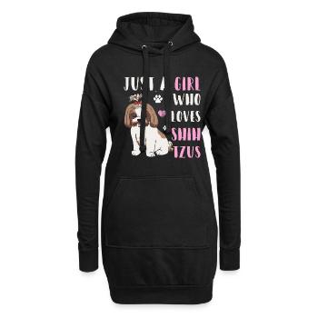 Just A Girl Who Loves Shih Tzus - Hoodie-Kleid - Schwarz - Vorne
