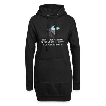 pourquoi les moustiques ne sucent pas la graisse - Sweat-shirt à capuche long Femme - noir - Devant