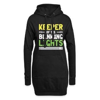 Keeper of the Blinking Lights IT Tech Network - Hoodie Dress - black - Front
