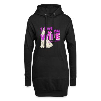 Ich liebe meine Frau - Hoodie-Kleid - Schwarz - Vorne