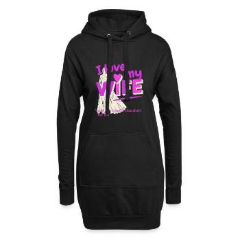 Ich liebe meine Frau sie hat das Shirt gekauft - Hoodie-Kleid - Schwarz - Vorne
