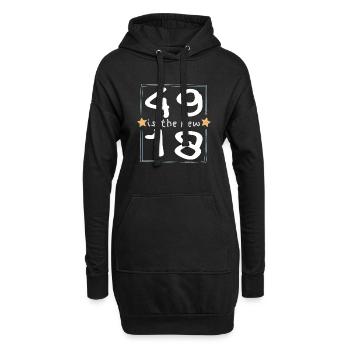 49 est la nouvelle police 18 pour enfants - Sweat-shirt à capuche long Femme - noir - Devant