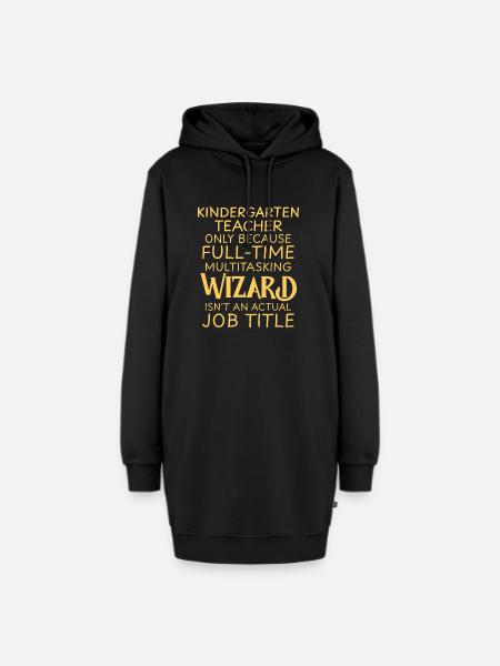 Kindergarten teacher Wizard - Hoodie-Kleid - Schwarz