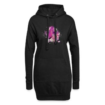 tigre, chat sauvage, bleu, peinture, graffiti, rose - Sweat-shirt à capuche long Femme - noir - Devant