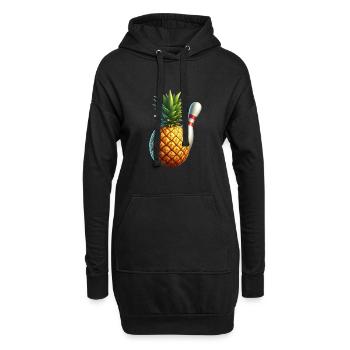 Boule de bowling et ananas - Sweat-shirt à capuche long Femme - noir - Devant