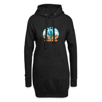 Cactus dans le désert - Sweat-shirt à capuche long Femme - noir - Devant