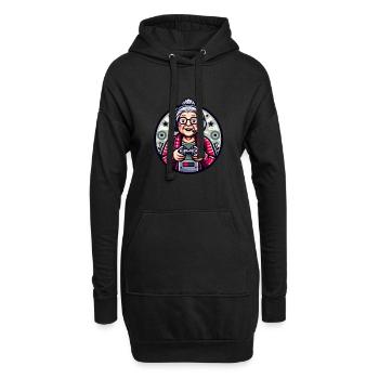 Gamer Oma - Hoodie-Kleid - Schwarz - Vorne