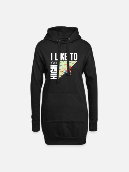 Wall Climbing Rock Climbing - Hoodie Dress - black