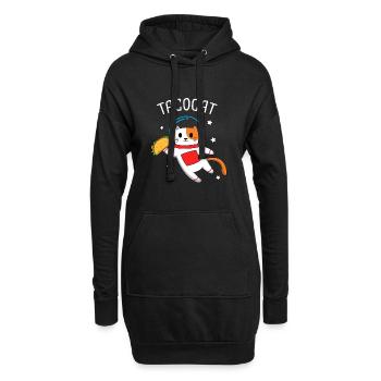 taco chat - Sweat-shirt à capuche long Femme - noir - Devant