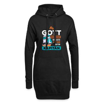 Segelboot Segelschiff Bootsfahrer Kapitän - Hoodie-Kleid - Schwarz - Vorne