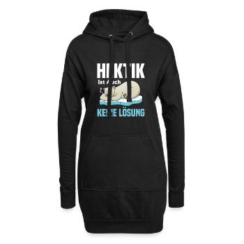 Hektik Ist Auch Keine Lösung Eisbär Morgenmuffel - Hoodie-Kleid - Schwarz - Vorne