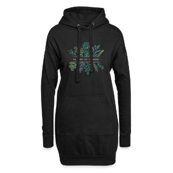 no rain no flowers - Hoodie-Kleid - Schwarz - Vorne