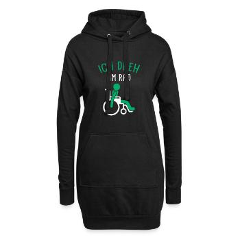 Rollifahrer Menschen Mit Behinderung Rollstuhl - Hoodie-Kleid - Schwarz - Vorne