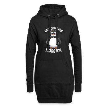 Nen Scheiss muss ich Pinguin Frecher Spruch - Hoodie-Kleid - Schwarz - Vorne