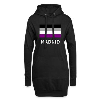 Asexualität Pride Flagge Madrid - Hoodie-Kleid - Schwarz - Vorne