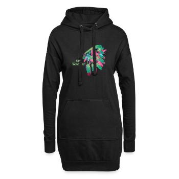 save winnetou,winnetou,indianer,Federn,Häuptling - Hoodie-Kleid - Schwarz - Vorne