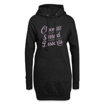 Dessert au chocolat Stress Dire dessert drôle - Sweat-shirt à capuche long Femme - noir - Devant
