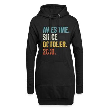 Awesome Since 2010 11. Geburtstag - Hoodie-Kleid - Schwarz - Vorne