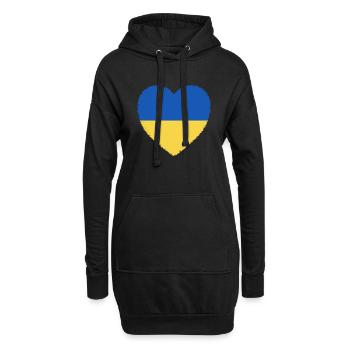 Ukraine Cœur Soutenir La guerre de paix Kiev Lviv Poutine - Sweat-shirt à capuche long Femme - noir - Devant