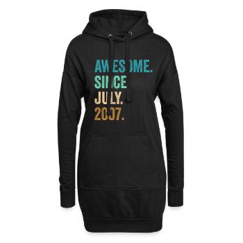 Génial depuis juillet 2007 15ème anniversaire - Sweat-shirt à capuche long Femme - noir - Devant