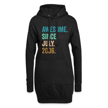 Génial depuis juillet 2006 16ème anniversaire - Sweat-shirt à capuche long Femme - noir - Devant