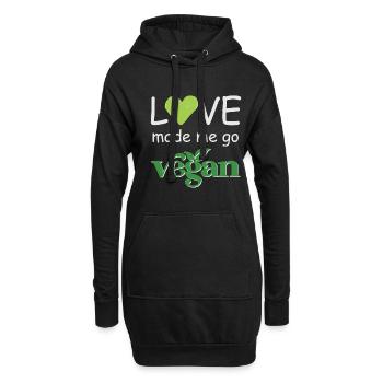 Vegan Fleischlos Tierlieb & Veganer - Hoodie-Kleid - Schwarz - Vorne