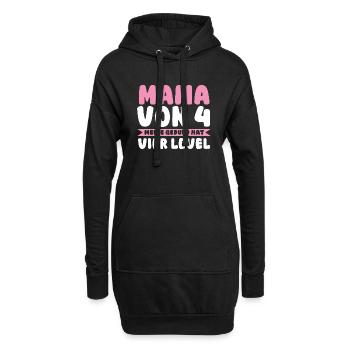 Maman de 4 enfants - Sweat-shirt à capuche long Femme - noir - Devant