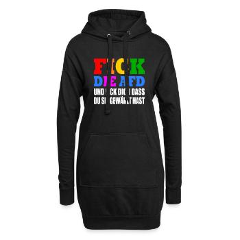 fick die afd und fick dich dass du sie gewählt has - Hoodie-Kleid - Schwarz - Vorne