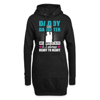 Daddy and daughter always heart to heart - Sweat-shirt à capuche long Femme - noir - Devant