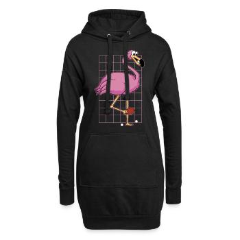 Tischtennis Outfit Damen Katze - Hoodie-Kleid - Schwarz - Vorne