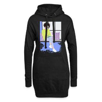 Amoureux des livres - Sweat-shirt à capuche long Femme - noir - Devant