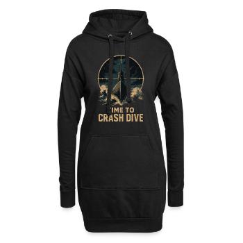 Time to Crash Dive – Le sous-marin dans la ligne de mire - Sweat-shirt à capuche long Femme - noir - Devant