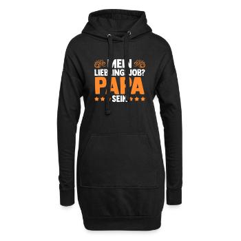 Père Papa - Sweat-shirt à capuche long Femme - noir - Devant
