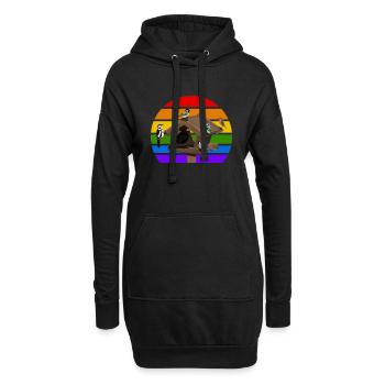 Vogelhaus Vogel Regenbogen Vielfalt Singvogel - Hoodie-Kleid - Schwarz - Vorne